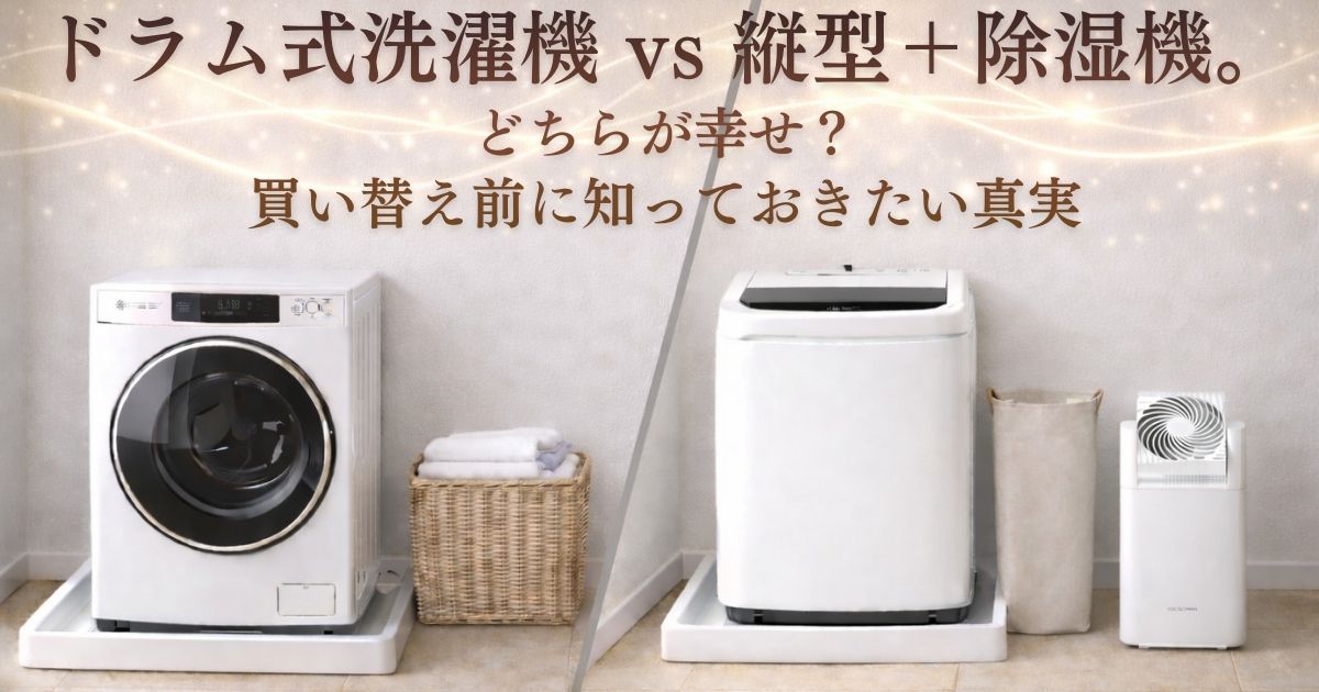 ドラム式洗濯機、縦型+除湿機、どっちが幸せ？